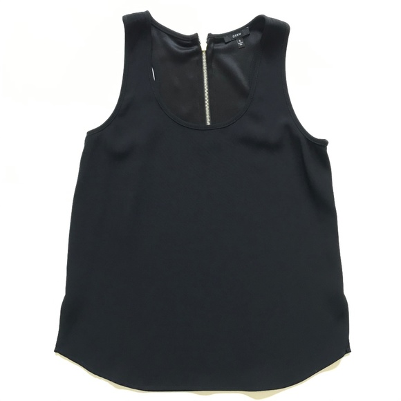 Anthropologie DREW Racerback Top Shirt Womens Small Black Sleeveless Rear Zipper - Picture 1 of 13